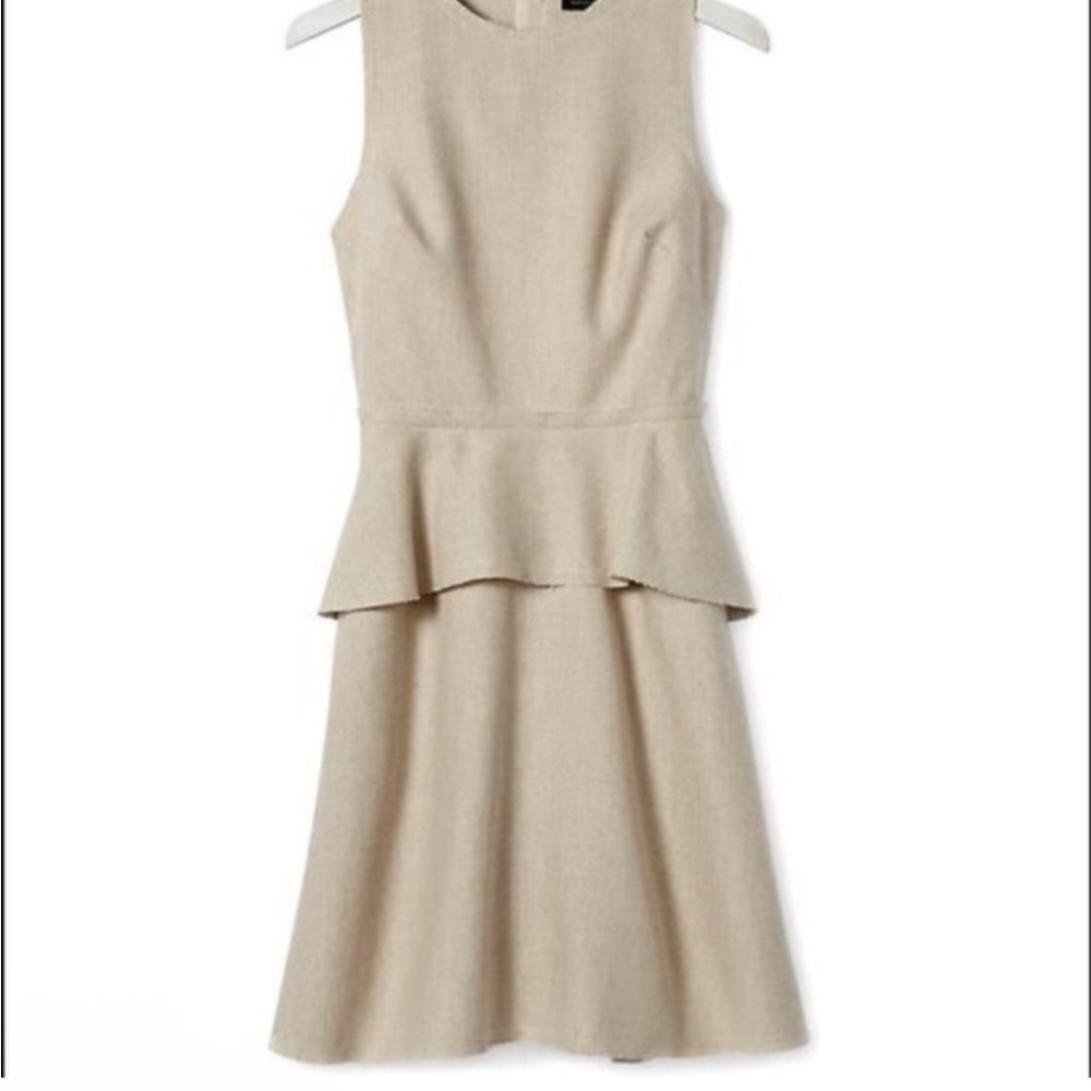 Banana Republic Beige Sleeveless Canvas Linen Dress 8